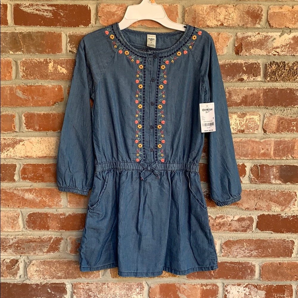 Oshkosh navy denim dress sz 7